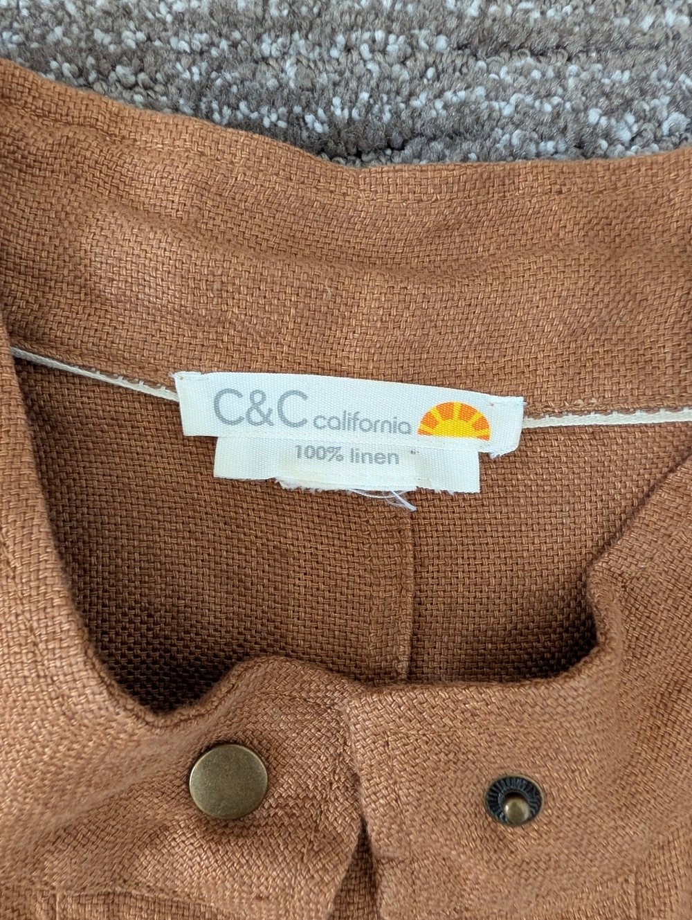 exc C & C CALIFORNIA rustic linen utility jacket M L - Picture 12 of 13